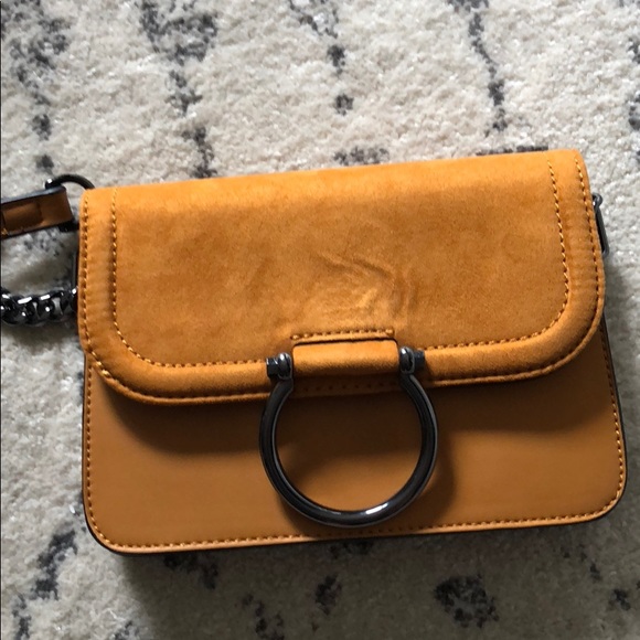 Top Shop Remy Faux Leather Crossbody, Mustard - Picture 3 of 3